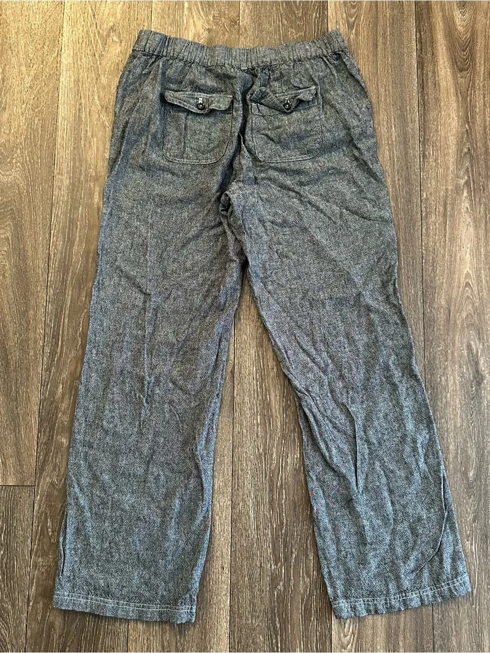 Maurices gray linen/rayon blend wide leg trousers pants Sz M office siren